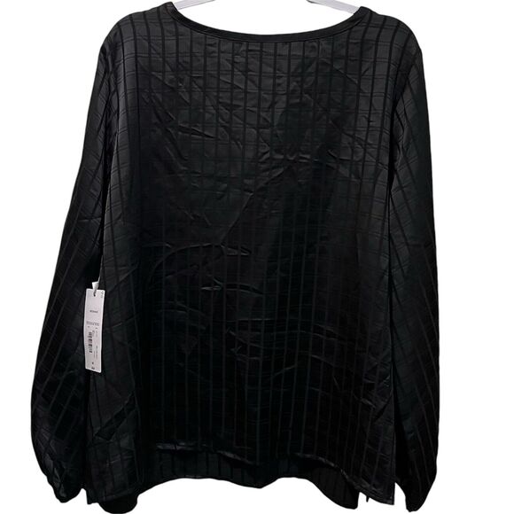 Liz Claiborne Woman 0X Plus Size Black Blouse Keyhole Neckline Elastic Cuffs NWT - Picture 5 of 6